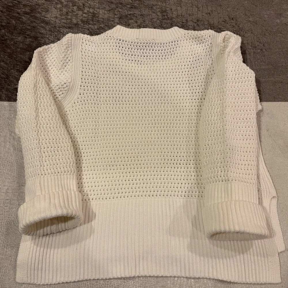 ME+EM White Open-Knit Cotton Sweater Tagged size L, fits more like S-M (!) - Picture 10 of 12